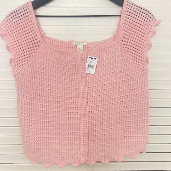 NWT Open Knit Button-Front Women’s Top by Tillys - Picture 2 of 4